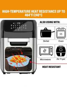 20cm/16cm ronde siliconen airfryer bakplaat, dikke siliconen airfryer pan, airfryer rek