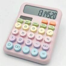 Morandi Colorful Calculator 12 Digits Large Dot Mechanical Keyboard School & Office Stationery Multineos - 紫色 - 查看 5