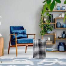 1 thùng đựng đồ giặt gấp Houndstooth, giỏ đựng quần áo bẩn có thể gấp gọn cho gia đình, giỏ đựng đồ chơi và quần áo, thùng đựng đồ giặt trong phòng ngủ, giỏ đựng đồ giặt trong phòng tắm, thiết kế gấp đa chức năng, tiết kiệm không gian cho việc dọn dẹp và sắp xếp nhà cửa hàng ngày - Đen và trắng - Xem 5