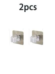 8/6/4/1pc Mop Clip Organizer With Hooks, Multifunctional Mop & Broom Holder Wall Mounted Waterproof Non-Slip Tool Storage Rack, Suitable For Home, Bathroom, Kitchen, Garden And Garage