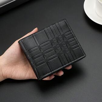 New Men's Short Plaid Wallet Fashion Horizontal Multi-Functional Multi-Card Holder Zipper Coin Purse For Men Mini Wallet Small Wallet Card Wallet Coin Wallet Purse Wallet Men Wallet Leather Wallet Pouch