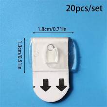 20pcs Mini Self-Adhesive Hooks - Plastic, No Electricity Needed, Strong Hold, Traceless Removal, Multi-Purpose For Indoor/Outdoor Decor, Ideal For Christmas, Halloween, New Year Display, Nail Holder Key, Floating Shelf, Organizer, Christmas, Christmas Decorations, Hooks, Door Hanger, Bedroom, Hanger, Wall Hanger, Wall Hook, Key Holder, Key Holder Wall, Key Hanger