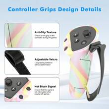 Silicone Cover Set Compatible With Oculus/Meta Quest 3S, VR Accessories For Meta Quest 3S, Protective Cover Set Includes Controller Grip Cover, Face Cover, VR Shell Cover (Blue) - Macaron - View 3