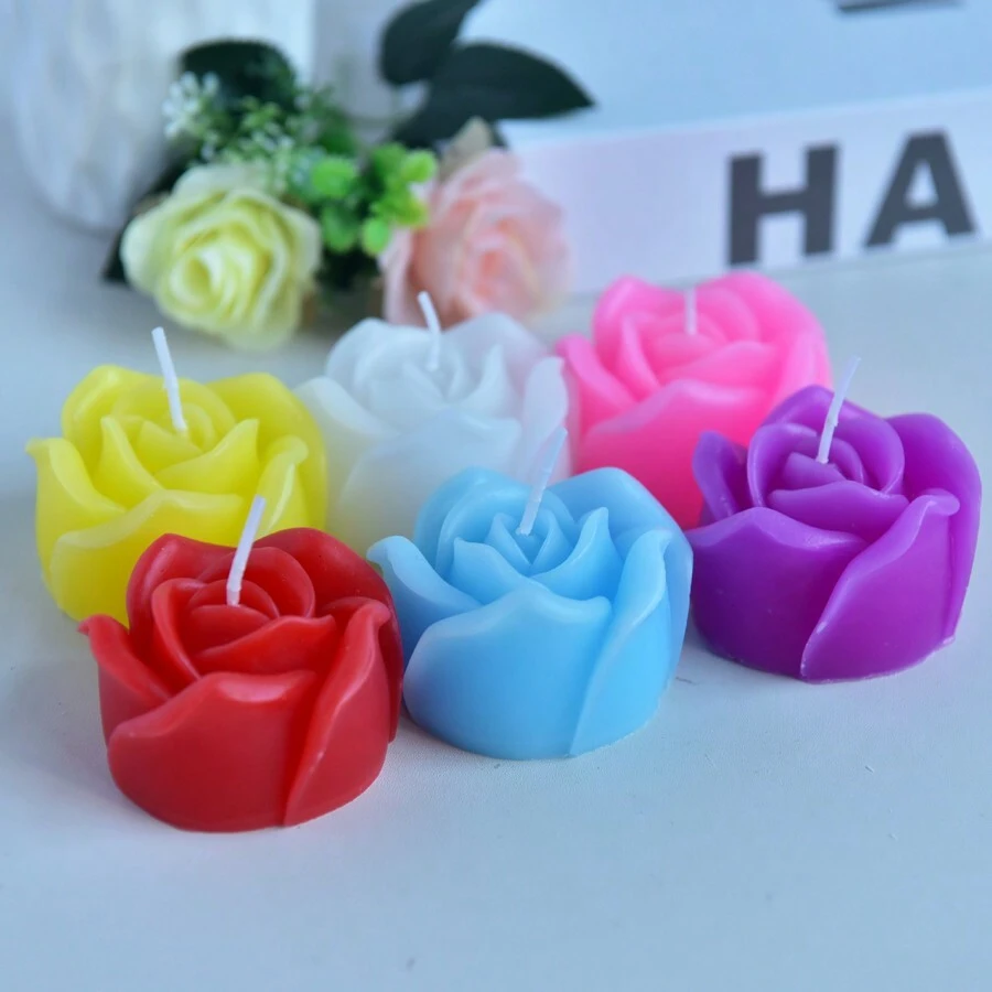 1pc Rose Shaped Scented Candle, Aromatherapy Decor