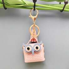 Owl Cute Keychain, Multipurpose Cute Mini Coin Purse Keychain, Leather Owl Tassel Keychain, Wallet Bags Jewelry Pouch,Bag Charms