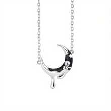 S925 Sterling Silver Necklace Creative Design Star-Moon Pendant Collar Guardian Lovers Necklace Valentine's Day Gift, Suitable For Daily Wear, The Ideal Gift.3.85g/0.14oz - 銀色 - 查看 5