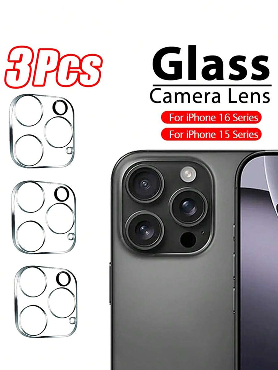 Set de 3 películas protectoras para lentes de cámara compatibles con 16e 11-16 Pro Max, regalo para cumpleaños, familia, amigos, accesorios para teléfono