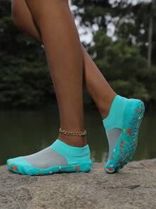 ZVB Couples' Water Shoes Suitable For Barefoot Lovers, Women's Soft Bottom Beach Shoes For Swimming, Diving, Fishing, Outdoor Quick Dry Summer Sandals, Non-Slip And Breathable - 綠色 - 查看 2