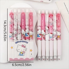 Sanrio 6pcs Sanrio Gel Pen 0.55mm Refill Hello Kitty Kuromi Melody Cartoon Quick-Dry Ballpoint Study Stationery Supplies Gift For Kids/Ballpoint Pens School Supplies Anime Cartoon School Supplies,Preppy Stationery,Hello Kitty Items>Kids Writing Tools,Kuromi Office Supplies,Back To School