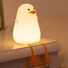 Cute Animal Bedside Lamp Soft Silicone Night Light LED Dimmable Squishy Duck Lamp USB Rechargeable Duck Night Light