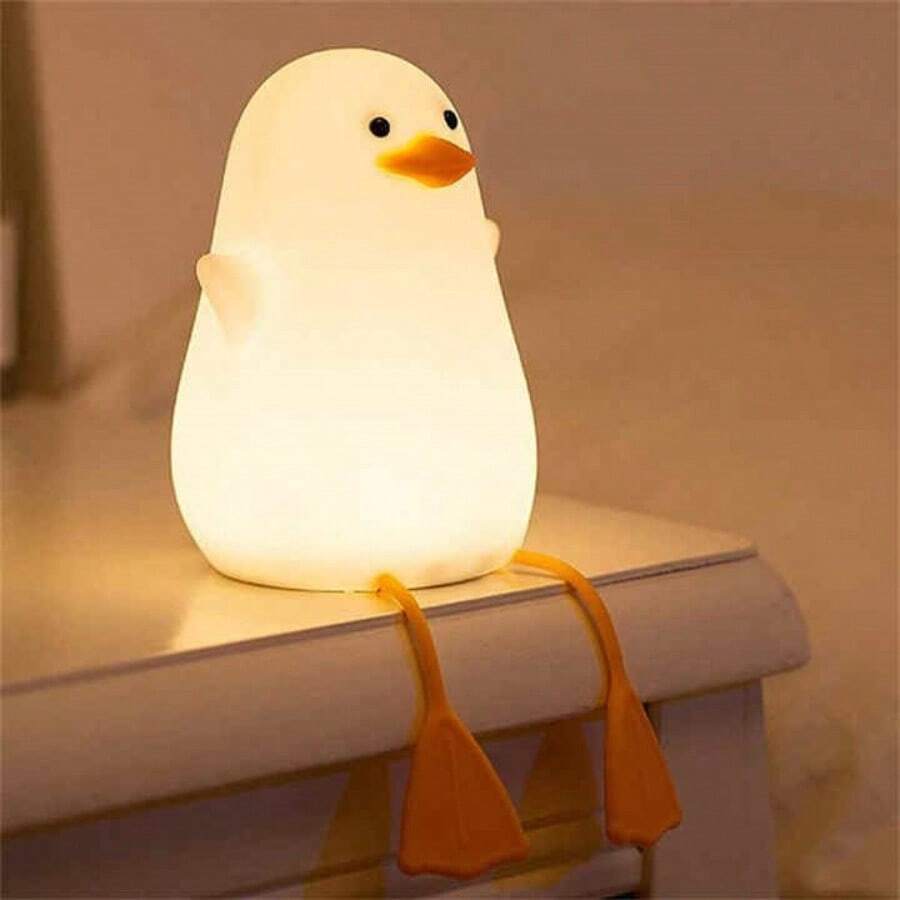 Cute Animal Bedside Lamp Soft Silicone Night Light LED Dimmable Squishy Duck Lamp USB Rechargeable Duck Night Light