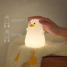 Cute Animal Bedside Lamp Soft Silicone Night Light LED Dimmable Squishy Duck Lamp USB Rechargeable Duck Night Light