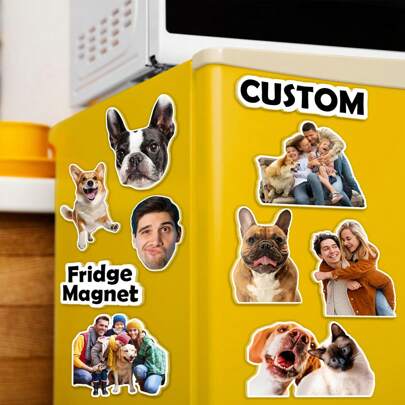 Custom Magnets For Fridge Personalized Acrylic Shaped Refrigerator Magnet With Photo Pet Portrait Waterproof Fridge Decal Home Decoration