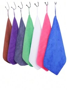 1pc 30*30cm Square Multicolor Solid Small Handkerchief, Polyester Fiber, Simple Design, Soft & Absorbent, Suitable For Kitchen, Cleaning, Face Towel, Bathroom, Hotel, Gym, Travel, Salon, Unisex Adult, All Seasons