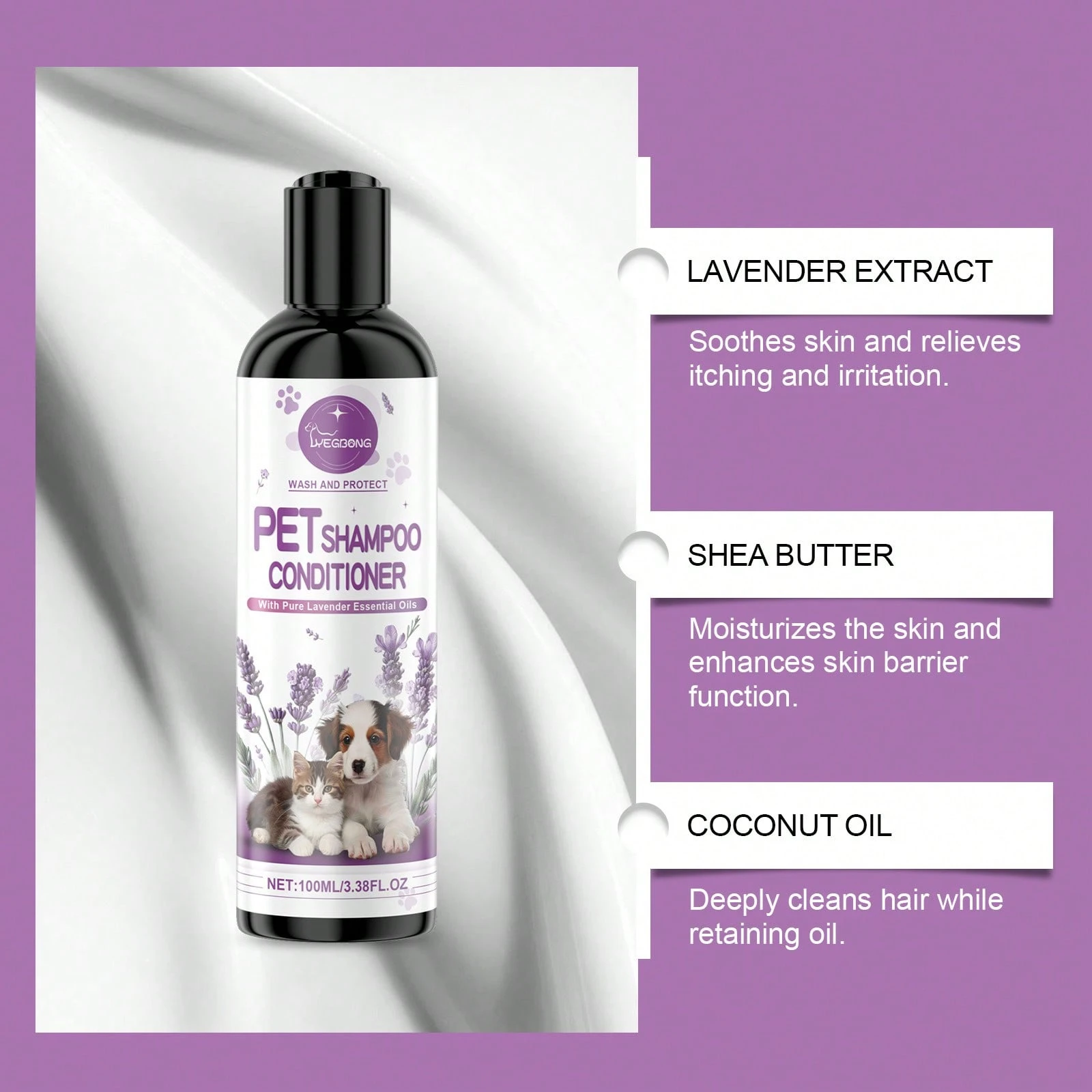 Thumbnail for Cat Flea Prevention Shampoo With Cocoa Butter And Lavender Oil And Lemon