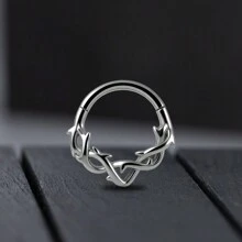 1 件装炫酷 16G 8 毫米不锈钢圆形刺鼻环软骨环耳环分段隔膜穿孔珠宝