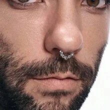 1 件装炫酷 16G 8 毫米不锈钢圆形刺鼻环软骨环耳环分段隔膜穿孔珠宝