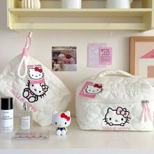 Sanrio 1pc Sanrio Hello Kitty Makeup Bag, Large Capacity Cosmetics Storage Pouch, Handbag, Desktop Organizer - Women's Day Gift,For Holiday Beach, Bathroom Collection, Bedroom Collection, Large Capacity