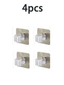 8/6/4/1pc Mop Clip Organizer With Hooks, Multifunctional Mop & Broom Holder Wall Mounted Waterproof Non-Slip Tool Storage Rack, Suitable For Home, Bathroom, Kitchen, Garden And Garage