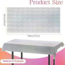 Plastic Tablecloth, Shiny Disposable Laser Rainbow Rectangle Tablecloth, Holographic Aluminum Foil Tablecloth For Rainbow Party, Birthday, Wedding, 137cm X 274cm