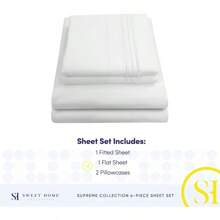 1800 Thread Count Sheet Set – Soft Egyptian Quality Brushed Microfiber Sheets – Luxury Bedding Set With Flat Sheet, Fitted Sheet, 2 Pillow Cases, White, Queen - 白色 - 查看 5