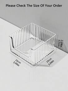 1 件透明便签桌面整理器 - 透明条纹便签文具盒 - 彩色 - 查看 2