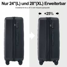 Sweiko Sweiko Mala rígida, mala com rodinhas, mala de viagem, bagagem de mão 4 rodas, material ABS, trava alfandegária TSA, 36 * 23 * 56, preta