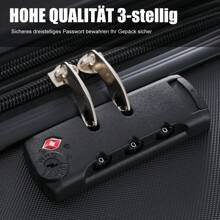 Sweiko Sweiko Mala rígida, mala com rodinhas, mala de viagem, bagagem de mão 4 rodas, material ABS, trava alfandegária TSA, 36 * 23 * 56, preta