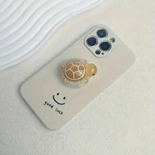 1 pieza Soporte de teléfono con forma de tortuga luminosa, elaborado en material ABS, pequeño, plegable y retráctil, adecuado para smartphones, soporte de teléfono creativo, ideal como regalo para amigos, compatible con iPhone y teléfonos Android, regalo para cumpleaños, familia y amigos, agarre de teléfono deslizante, accesorios de teléfono