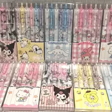 Sanrio 6pcs Sanrio Gel Pen 0.55mm Refill Hello Kitty Kuromi Melody Cartoon Quick-Dry Ballpoint Study Stationery Supplies Gift For Kids/Ballpoint Pens School Supplies Anime Cartoon School Supplies,Preppy Stationery,Hello Kitty Items>Kids Writing Tools,Kuromi Office Supplies,Back To School