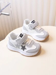 1 Paar Mädchen/Kleinkind Retro Stil lässige Segeltuch Sneakers, bequem, Low-Top, verstellbare Schnürung & Klettverschluss, rutschfeste Außensohle, atmungsaktives Obermaterial aus PU & Textil Futter, geeignet für alle Jahreszeiten