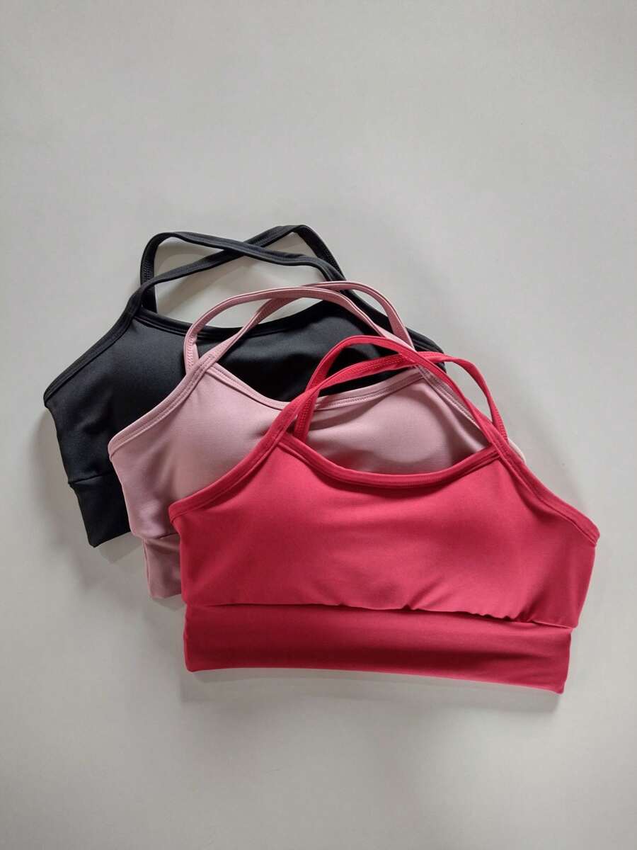 KIT 3 Cropped Tops With Straps In X Zero Transparency Tops With Removable Pads Ref. 890 - 彩色 - 查看 1