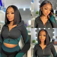 13x4 Straight Lace Front Wigs Human Hair 180% Density Pre Plucked Pre Cut Transparent Frontal Human Hair Wigs For Women With Baby Hair Natural Color