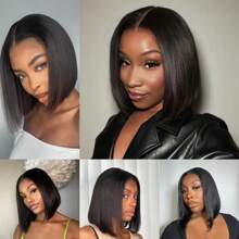 13x4 Straight Lace Front Wigs Human Hair 180% Density Pre Plucked Pre Cut Transparent Frontal Human Hair Wigs For Women With Baby Hair Natural Color