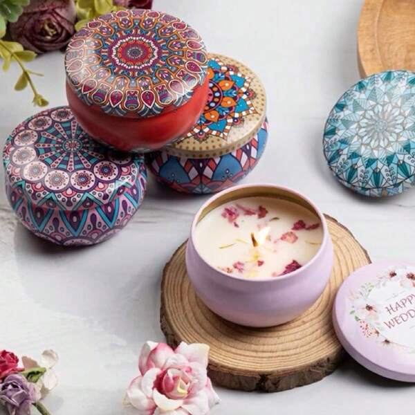Velas de incenso de lata colorida - O melhor presente para amigas, mães, namoradas e esposas no Dia dos Namorados, bem como presentes para pais, filhas e filhos, usadas para decoração de ambientes