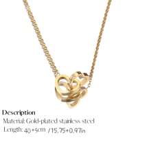 Customized Stainless Steel DIY Engraved Two Interlocking Hearts Necklace, Simple Heart Shaped Pendant Necklace, Personalized Couple Gift For Valentine's Day, New Year, Friend, Non-Fading Fashion Accessory