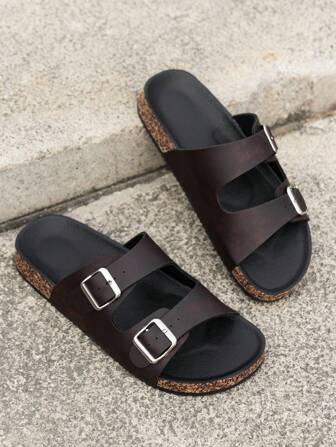 Men's Comfy Retro Open Toe Slippers - Breathable, Non-Slip, Durable PVC Soles, Adjustable Strap, Comfortable Walking Shoes - Suitable For Indoor And Outdoor Use