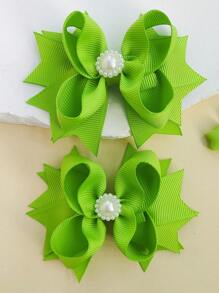 2Pcs 3 Inch Girl Hair Bow Fashionable Children Girl Hair Bows With Clips For Festivals Party School