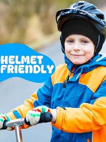 儿童冬季保暖耳罩头带 - 可拉伸、柔软毛绒羊毛、轻质单层，适合 3-12 岁户外运动，如跑步、骑自行车、徒步旅行、滑雪、秋冬季 - 彩色 - 查看 5