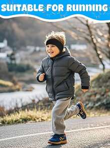 儿童冬季保暖耳罩头带 - 可拉伸、柔软毛绒羊毛、轻质单层，适合 3-12 岁户外运动，如跑步、骑自行车、徒步旅行、滑雪、秋冬季 - 彩色 - 查看 4