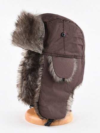 1st Unisex Koffie Dikke Thermische Gevoerde Waterbestendige Trapper Hoed Met Oorkleppen, Warme Winter Ski Hoed, Geschikt Voor Buitenactiviteiten & Casual Wear