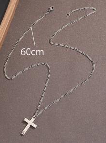 1 Pc Boys Stainless Steel 26 Initials Cross Long Necklace Initials Necklace