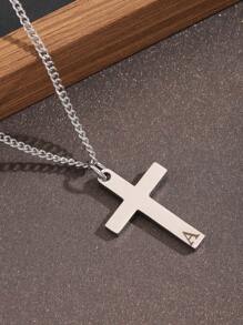 1 Pc Boys Stainless Steel 26 Initials Cross Long Necklace Initials Necklace