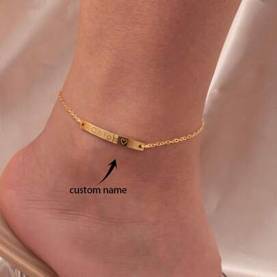 Personalized Anklet Custom Name Anklets Anniversary Gift Dainty Anklet Adjustable Ankle Bracelets
