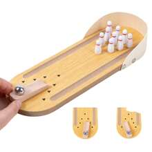 Mini Portable Board Game Creative Wooden Toy - 米色 - 查看 7