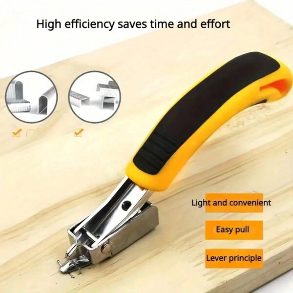 1pc removedor de grampos manual de aço inoxidável e ferramenta de pistola de grampos - fácil de usar, ferramenta industrial sem bateria, adequada para uso em escritório e casa