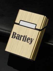 1pc Customized Stainless Steel Double-Deck Box, Holds 20 Items, Cigarette Case, Suitable Gift For Boyfriend, Father, Colleague - Brushed Silver - View 4