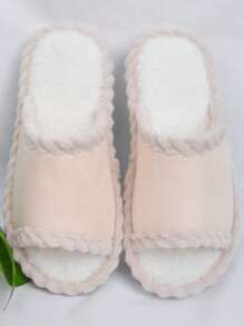 Couples Indoor Open-Toe Slippers, Comfortable & Fashionable, Suitable For All Seasons - Beige - View 2