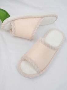 Couples Indoor Open-Toe Slippers, Comfortable & Fashionable, Suitable For All Seasons - Beige - View 8