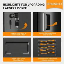 INTERGREAT Metal Locker For Office Storage Locker Employees Locker For School Gym Lockers Corridor Locker 6 Tier 6 Door - Black Gray - View 10